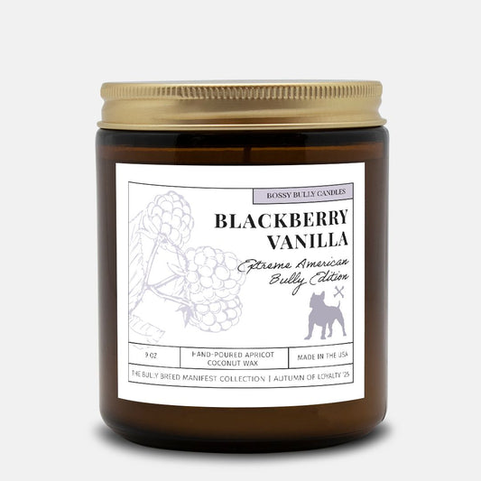 Blackberry Vanilla Candle | Extreme American Bully Edition | Amber Jar 9oz