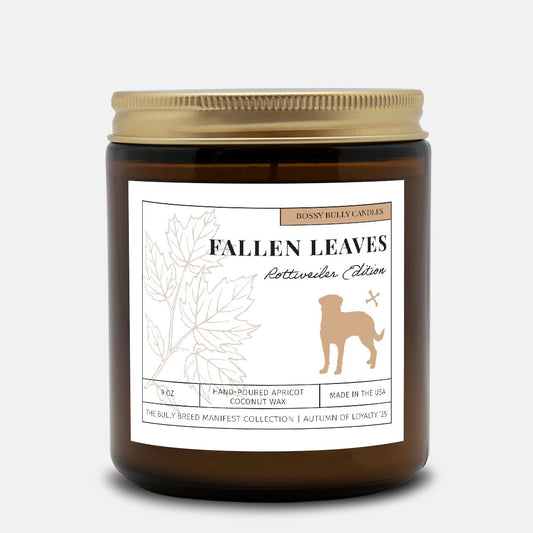 Fallen Leaves Candle | Rottweiler Edition | Amber Jar 9oz