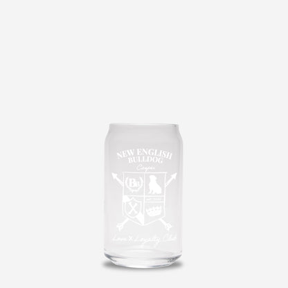 New English Bulldog Heritage Crest Glass Can – 16oz